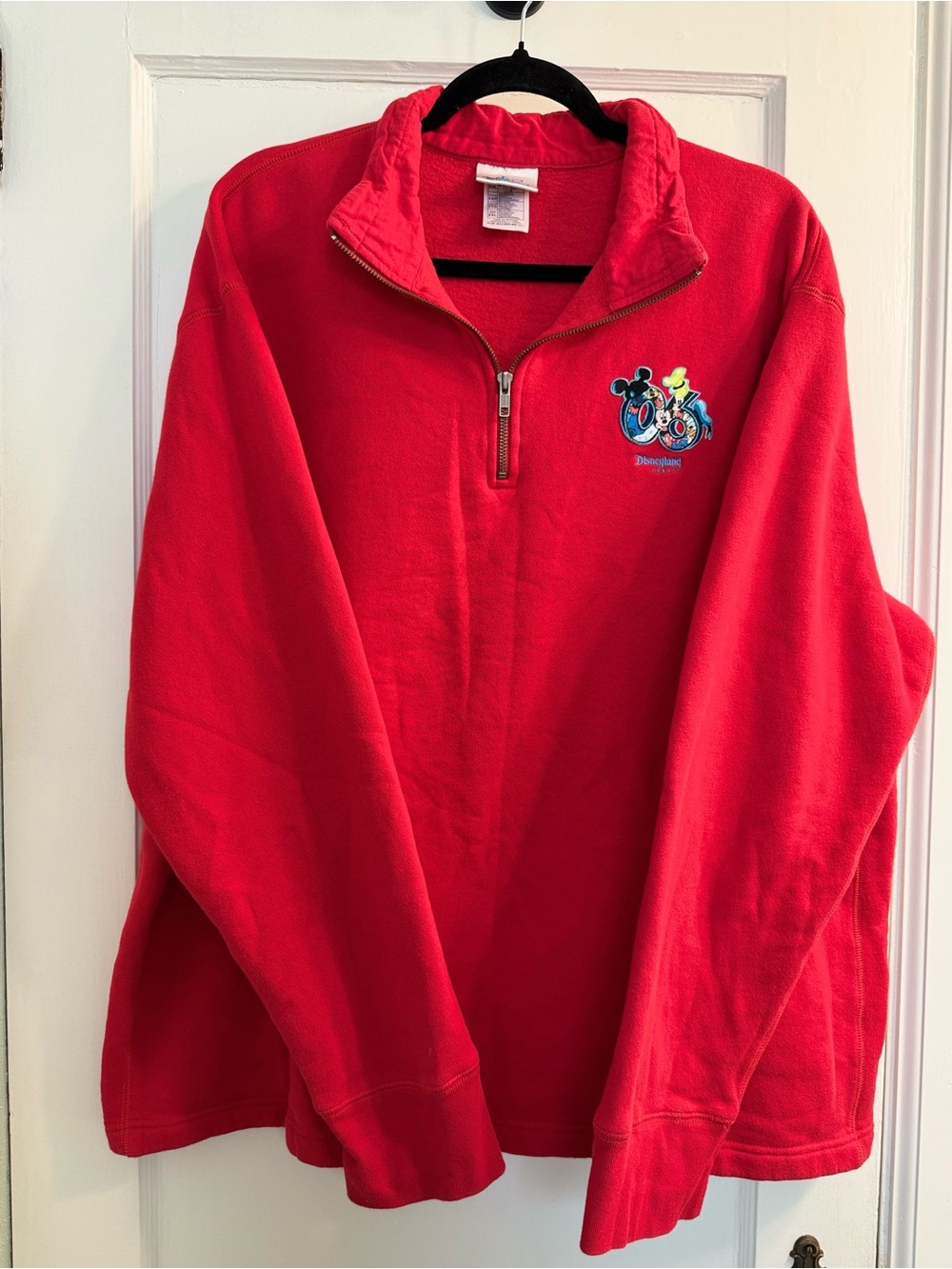 Vintage 2006 Red Disneyland Resort Unisex Quarter-Zip Fleece Pullover XXL